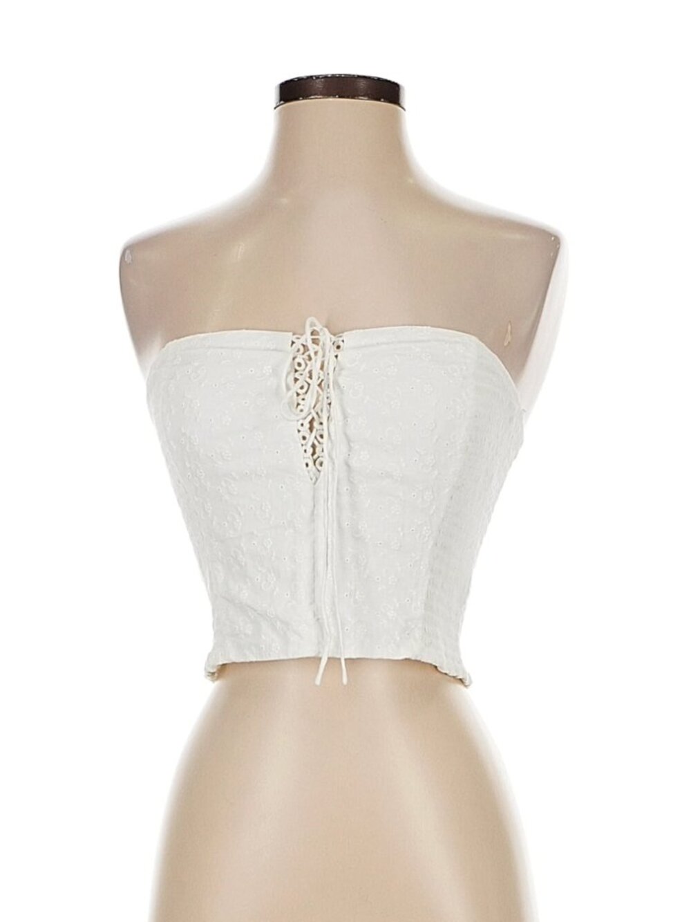 Reformation White Eyelet Tube Top Size 4 - Picture 2 of 5